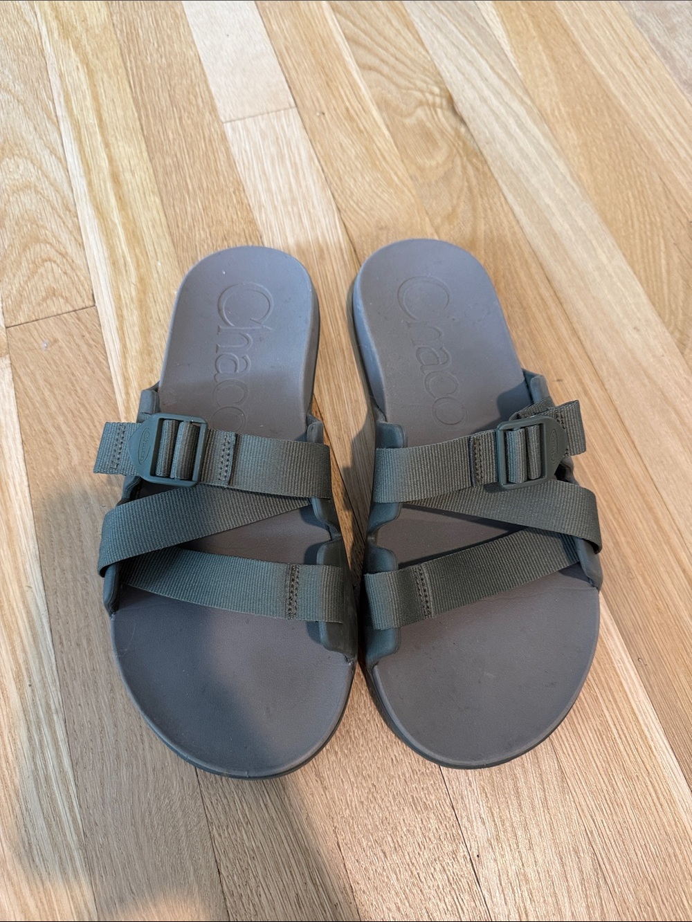 Chaco Olive Green Slide Sandals